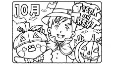 【高齢者の塗り絵】10月はハロウィン！カレンダーの有無を選べる塗り絵