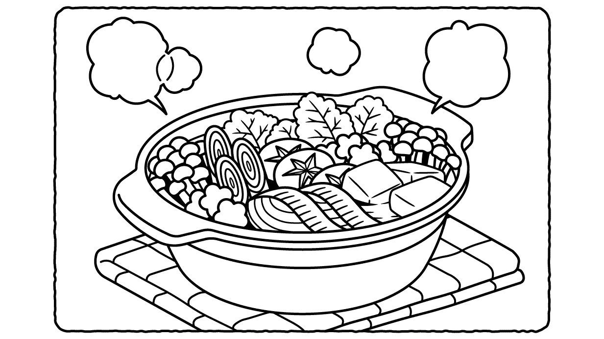 冬の塗り絵 冬の景色や食材を楽しもう 高齢者におすすめの簡単塗り絵 ハートページナビ