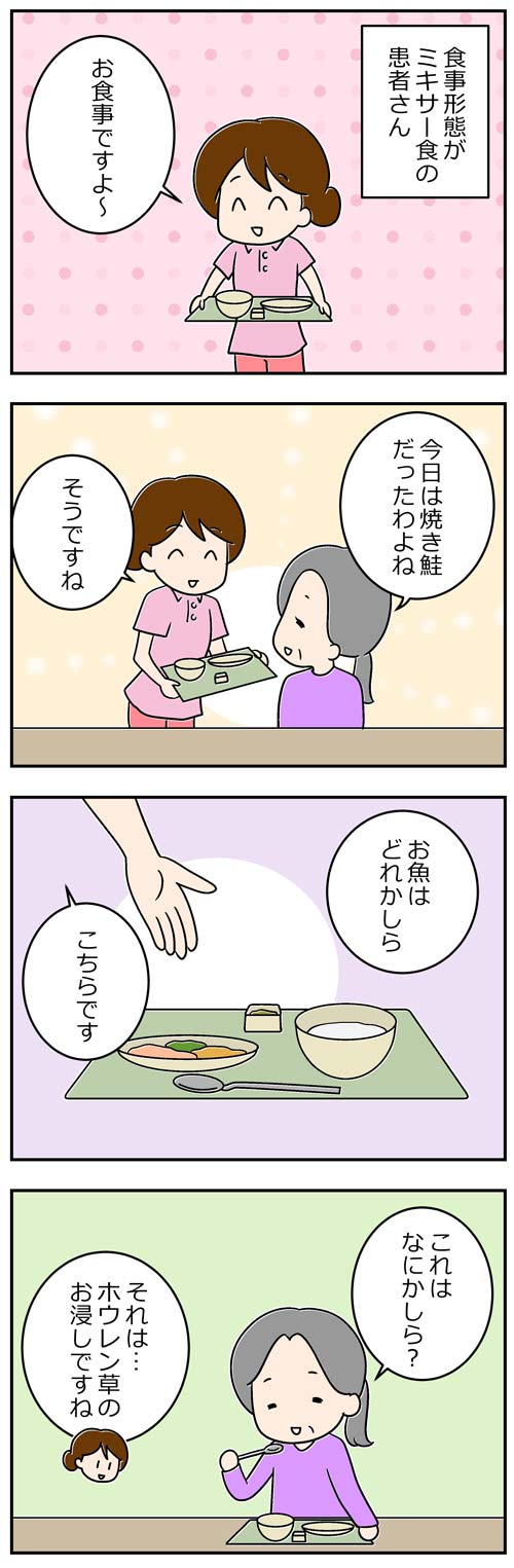 ミキサー食の高齢者1／介護職漫画