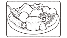 【冬の食べ物の塗り絵】おでん、おせち、たい焼き…冬に楽しい高齢者の塗り絵